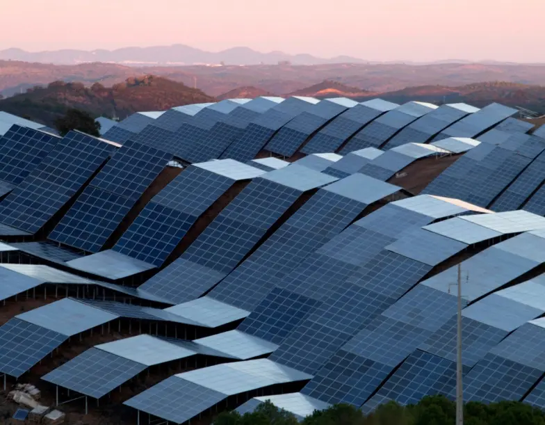 solar panels installed on a hillside