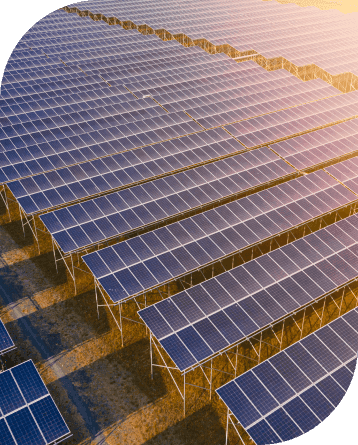 Solar panels generating renewable energy from sunlight.