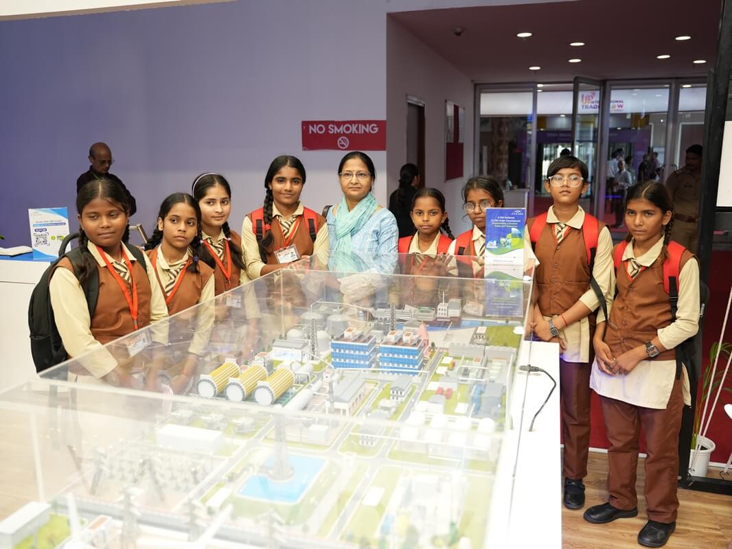 School students learning about renewable energy solutions